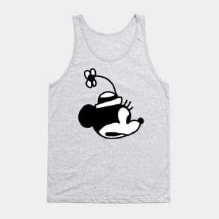 Portrait Running Cartoon Girl Mouse in Steamboat Willie Tank Top